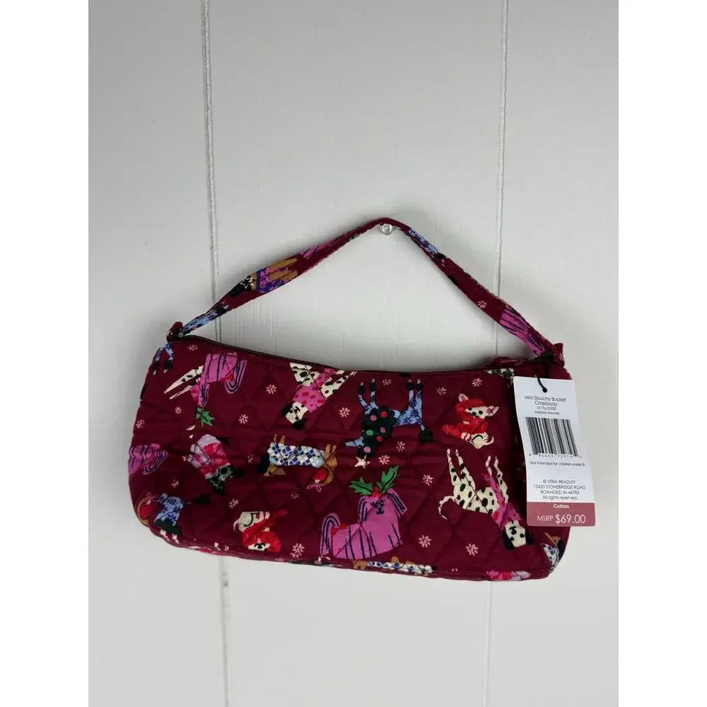 Vera Bradley Holiday Hounds Mini Slouchy Crossbody, NWT